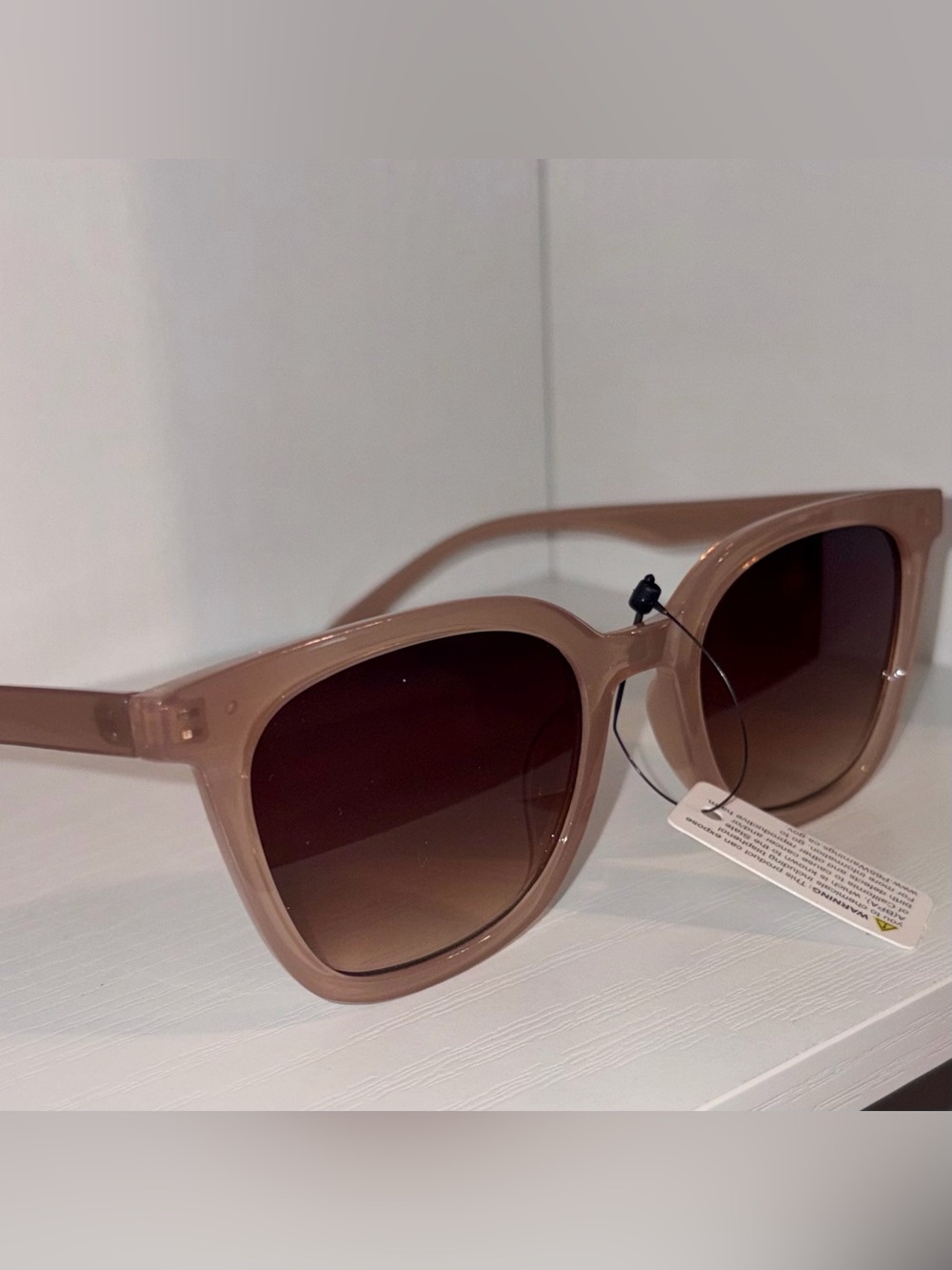 New Neutral Nude Pink Gradient Oversized Sunglasses Chic Fall Accessories